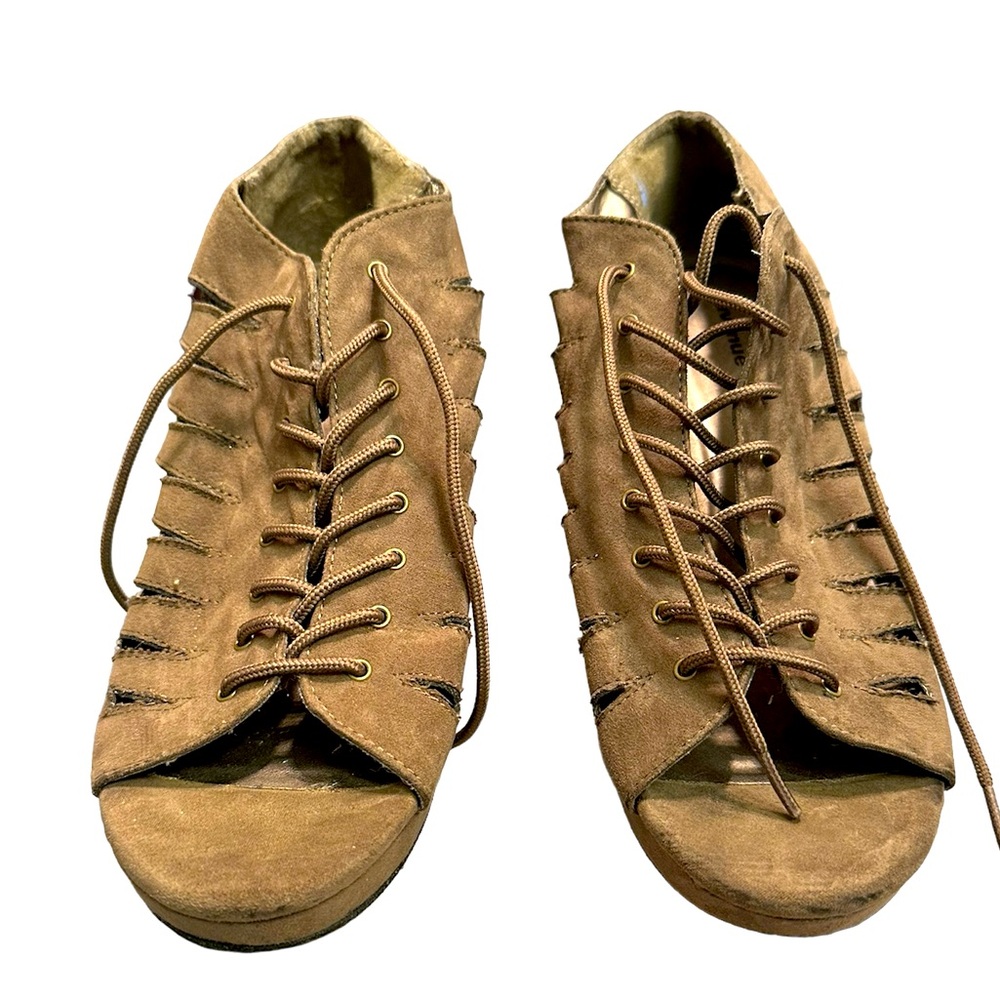 Women’s Lace up Peep Toe Wedges